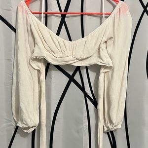 crop white long sleeve